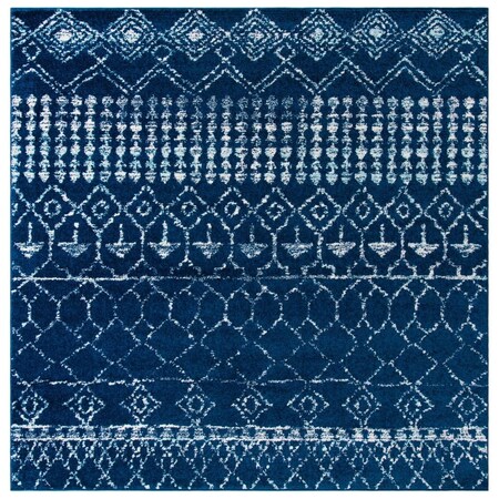 Safavieh 6 ft.-7 in. x 6 ft.-7 in. Tulum 200 Power Loomed Square RugNavy & Ivory TUL229N-7SQ